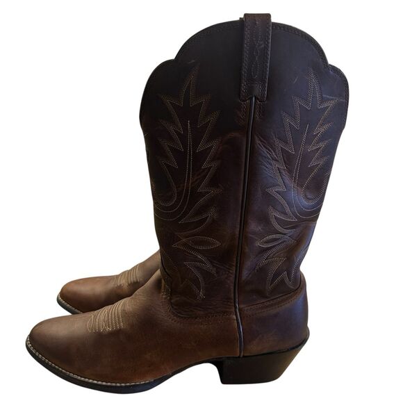 Ariat Heritage R Toe Western Leather Boot Women's Sz 11B Cowgirl Distress Brown - Picture 3 of 14